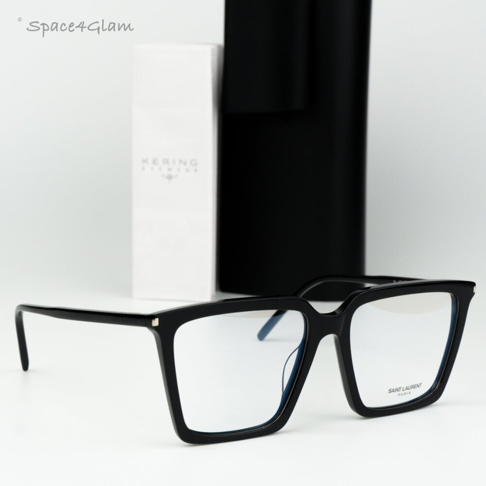 Saint Laurent Women Eyeglasses Black Demo Square SL474OPT 001 BRAND NEW